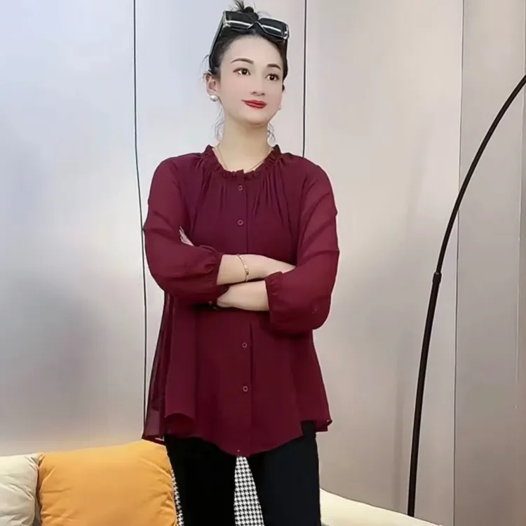 8066新款气质木耳花边领衫