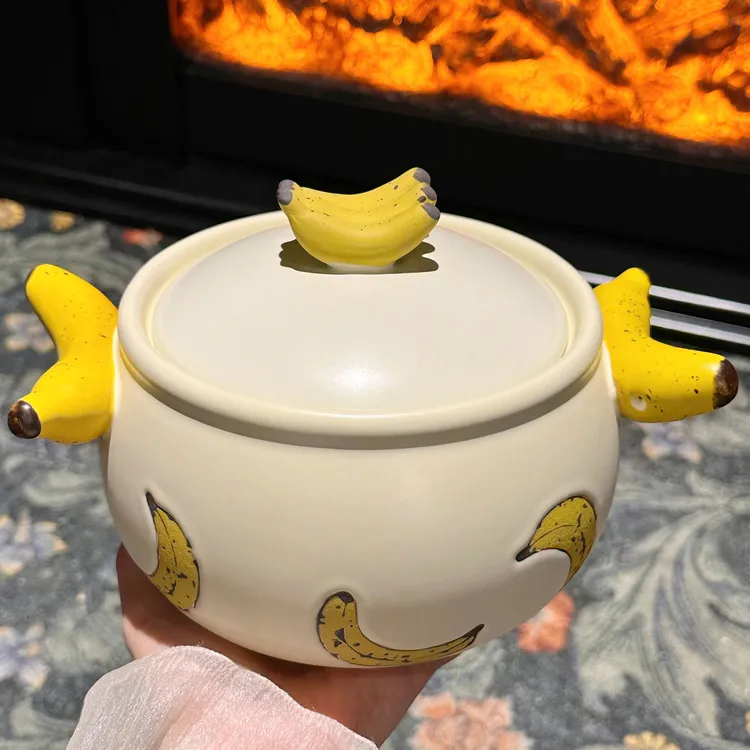 可爱香蕉砂锅高颜值家用耐高温陶瓷煲炖锅燃气灶专用汤锅干烧不裂