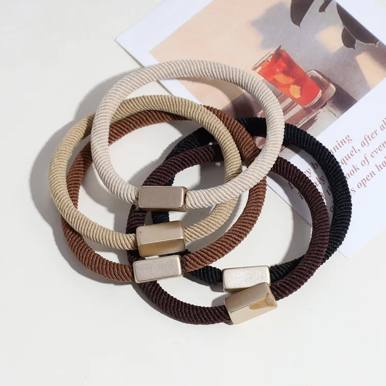 夏季新款高弹力发圈头绳女简约百搭高马尾扎发橡皮筋基础耐用发饰