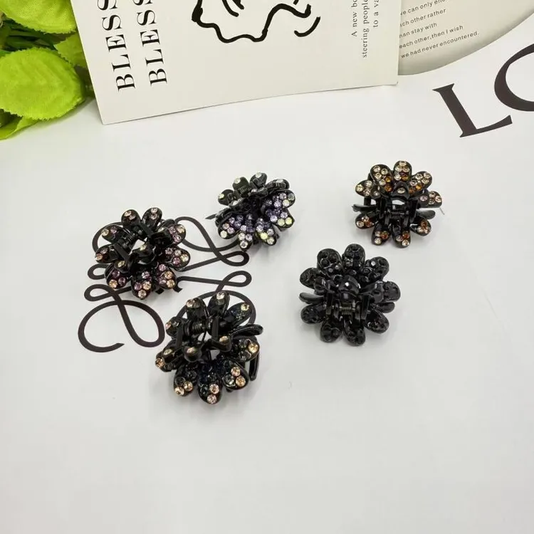 诗泊雅 闪闪花朵小号发夹头发夹盘发夹子