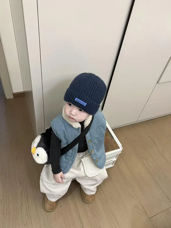 男女童马甲加厚休闲风秋冬字母马甲宝宝中小童加绒男童马甲保暖