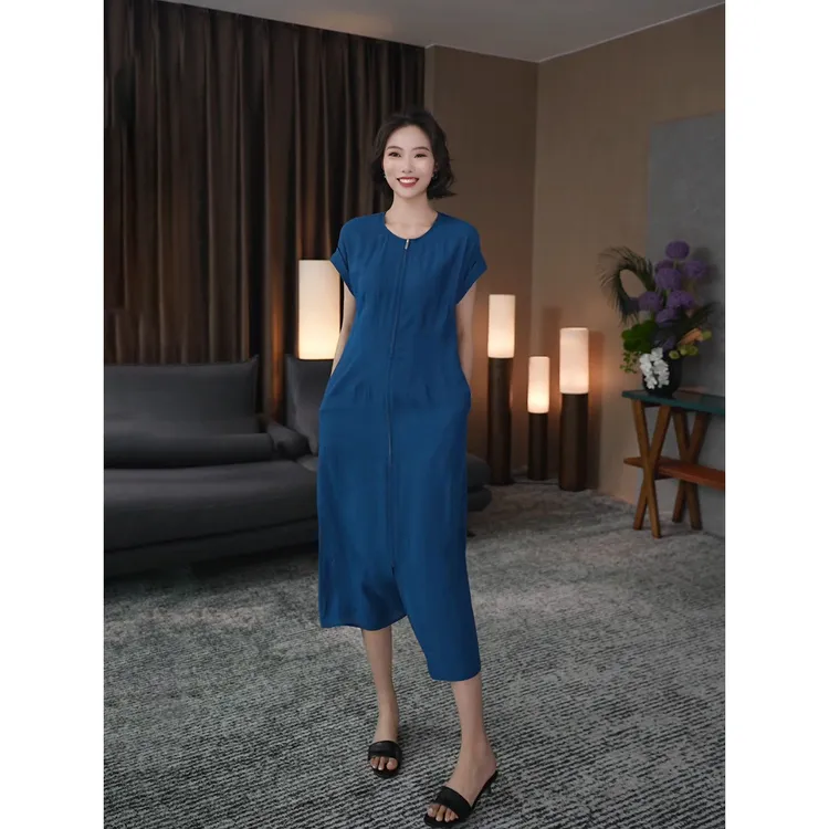 ZOZO HOME|小腰精静谧时髦花瓶腰线显瘦遮肚子夏季连衣裙q174236p