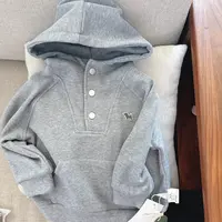 JMJQ原单外贸款秋季韩版儿童加厚保暖连帽开扣卫衣251136-1