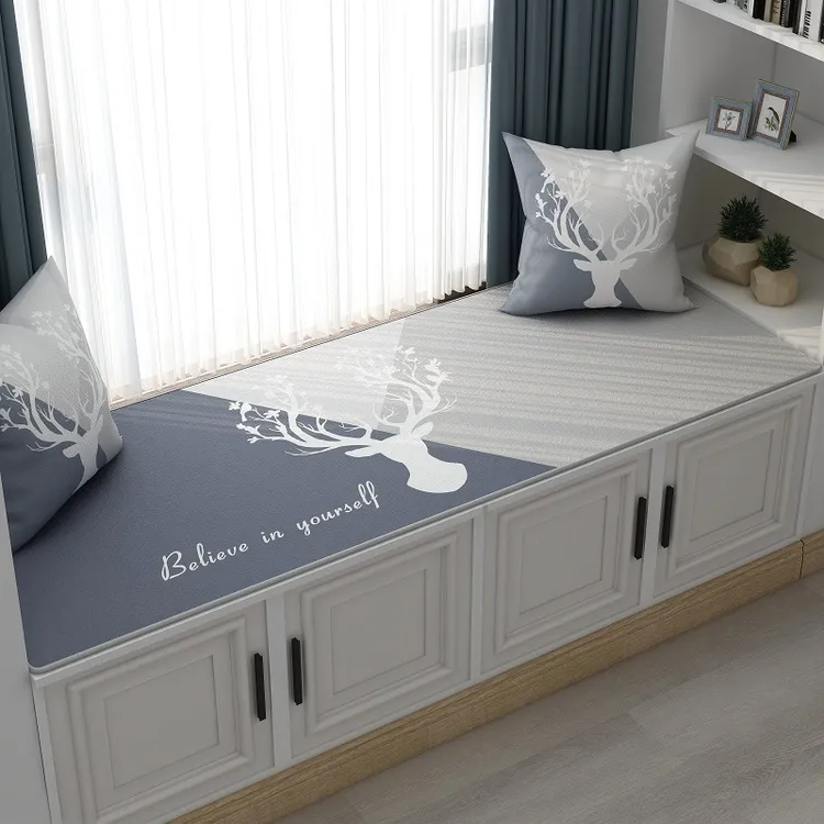 北欧ins风格飘窗垫榻榻米垫阳台床边毯防滑耐磨耐晒可定制异形