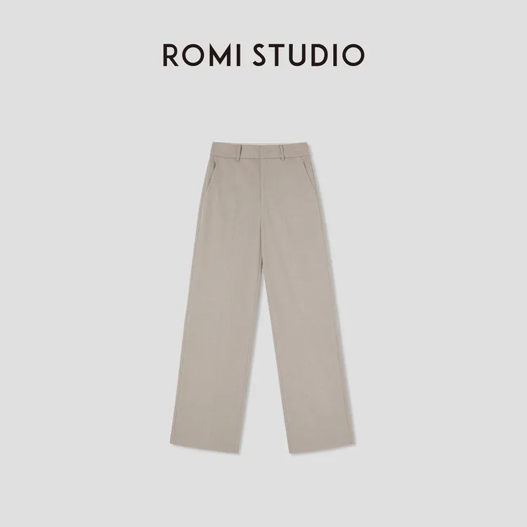 ROMI STUDIOROMISTUDIOS低腰肌理感直筒休闲裤RWBAX81653
