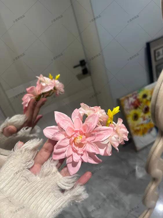 网红爆款洋气甜美发饰仙女高颜值精致流苏手作侧边花朵发夹发卡