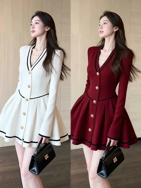 巨好看小香风千金感名媛气质连衣裙女秋冬高级感重要场合漂亮裙子