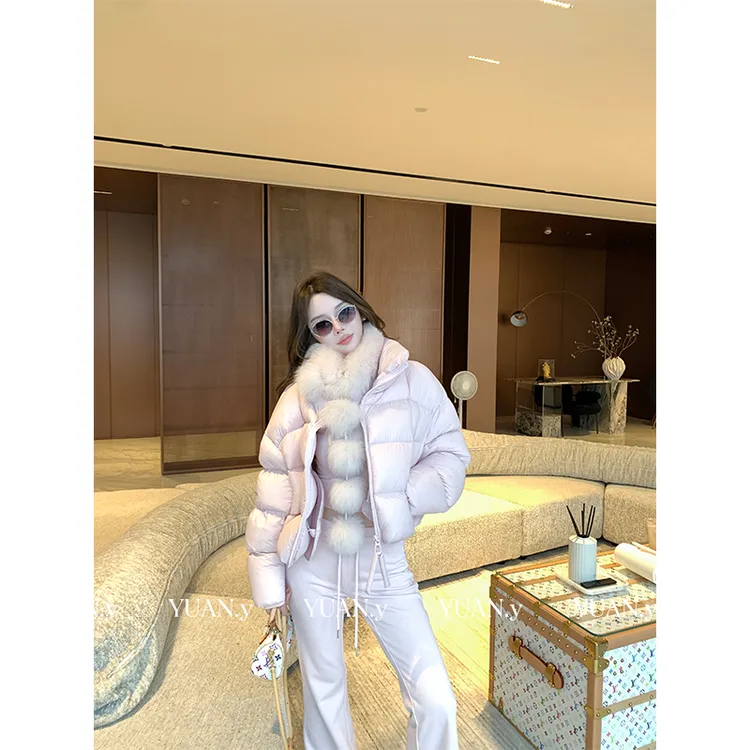 媛媛【冰淇淋泡芙】90白鹅绒羽绒服女宽松外套冬新款鹅绒服#YL0108
