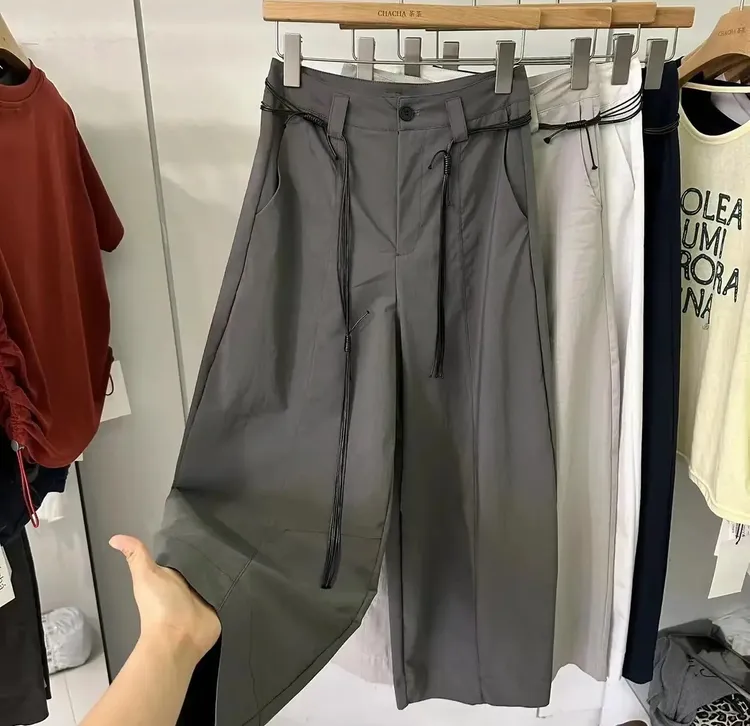 【投歌】（运补5）2025透气高腰夏季松紧运动风速干百搭阔腿裤