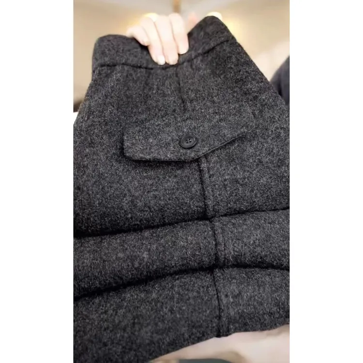 【澳毛】绵羊毛弯刀直筒裤2025秋冬新款九分加厚保暖显瘦休闲裤女裤