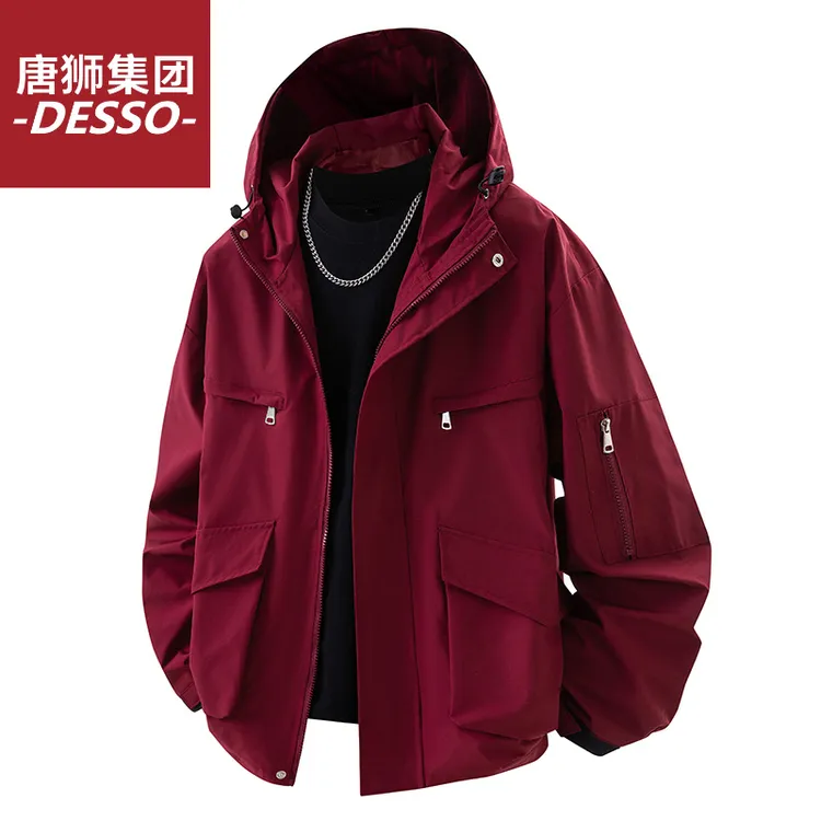 唐狮集团DESSO新款男女冲锋衣外套夹克潮牌户外防风青春流行连帽