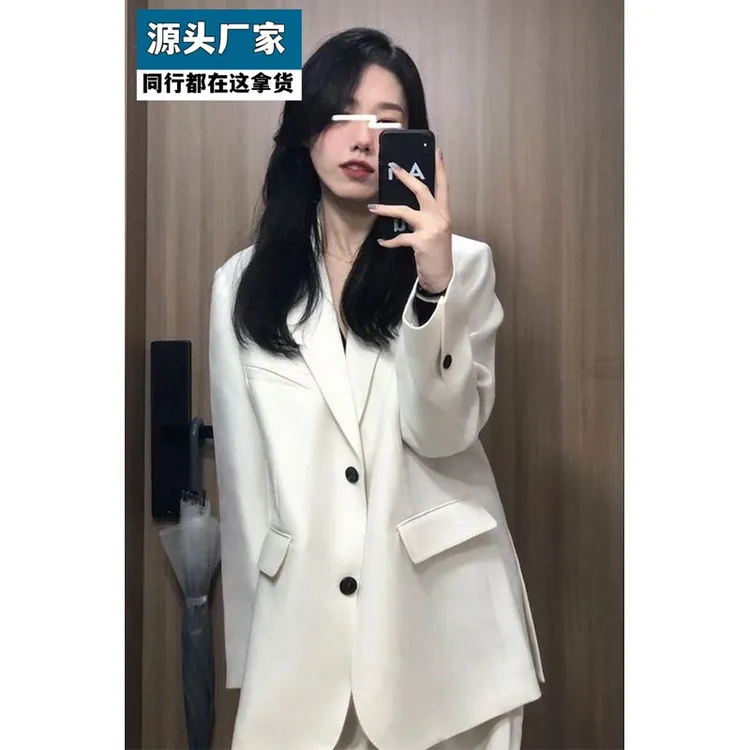 梵乐芬超in潮流！2025年春季新款韩版宽松高级感白色西装外套简约