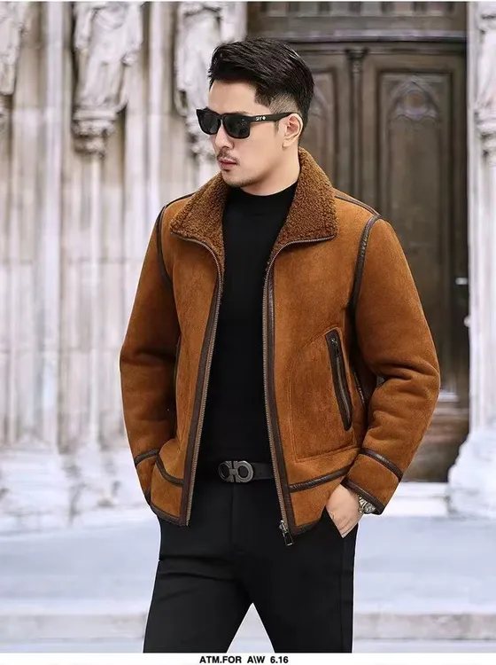 男士秋冬一体夹克外套保暖冬季男皮夹克男装时尚休闲加绒加厚潮流