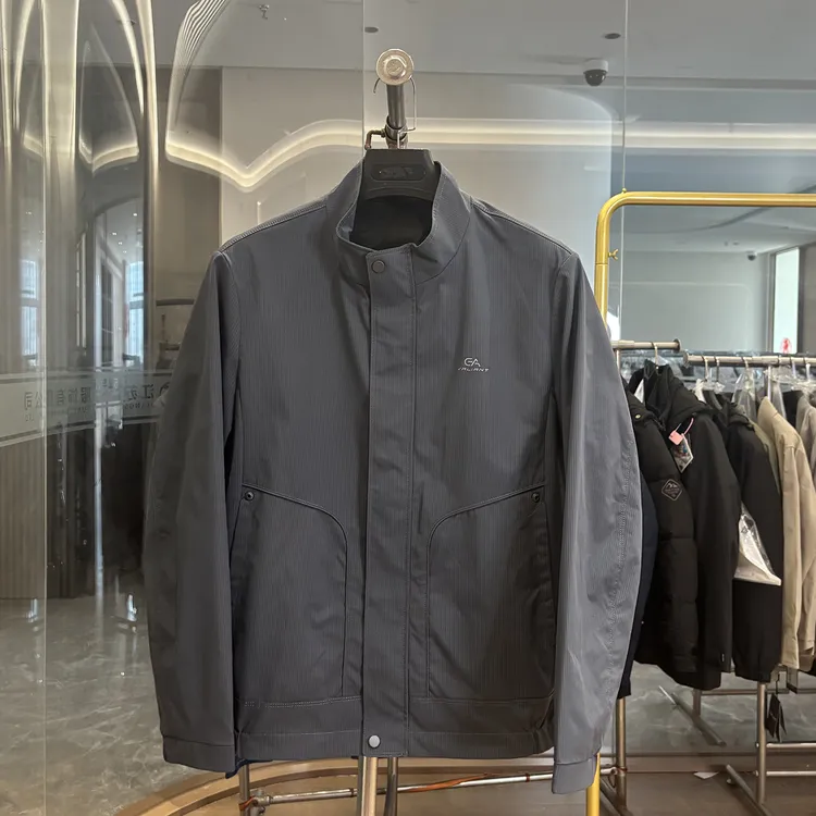 【H家】帅气立领！秋季新款时尚条纹防风抗皱商务休闲夹克秋冬男外套