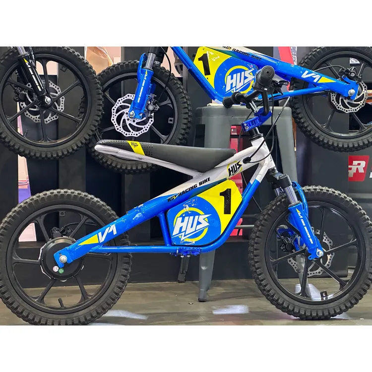 Hus儿童电动竞技车小型电竞车小轻蜂电动车大轮版16寸适合5到10岁