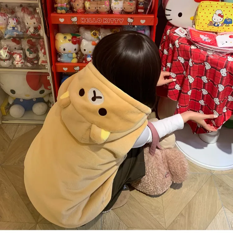 轻松熊鼻孔鸡双面穿马甲冬季熊弟熊妹可爱刺绣毛绒小个子背心外套