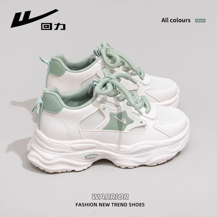 回力运动鞋女款老爹鞋2024新款网红百搭夏季网面透气厚底ins潮鞋