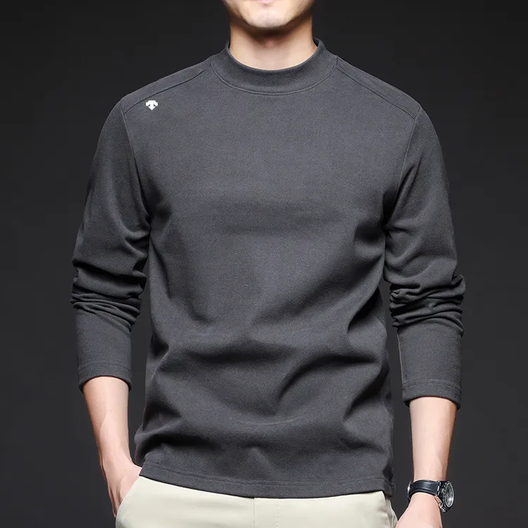 奥莱撤柜迪桑家秋冬男新款德绒半高领T恤高级打底衫百搭上衣男装