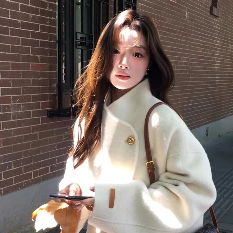 高级感白色双面羊绒大衣女2025年秋冬季新款保暖毛呢外套宽松韩系