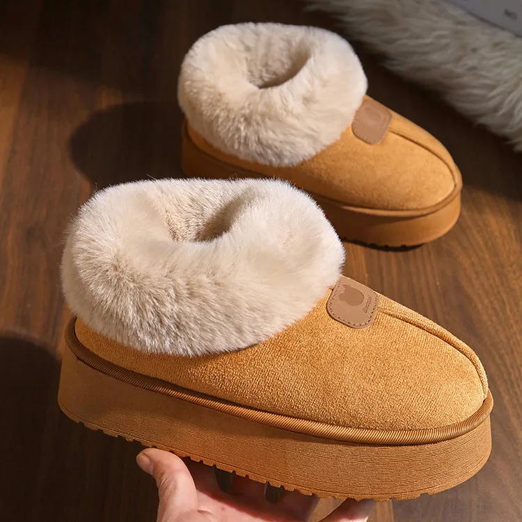 韩版新款雪地靴女冬季加绒保暖外穿舒适防滑情侣棉鞋家居月子鞋