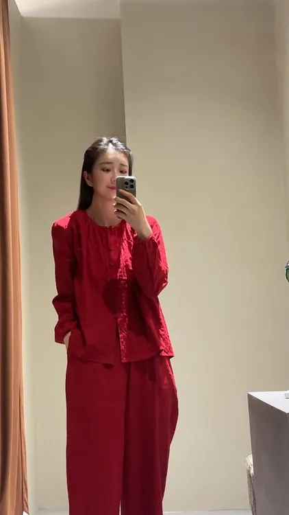 朵朵可可25秋冬新品复古红本命年好运连连