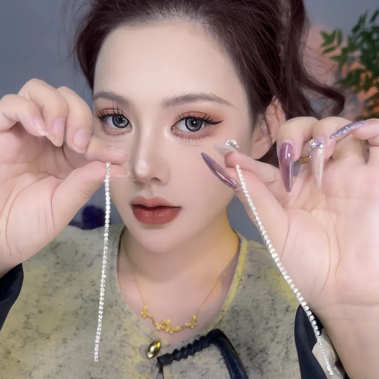 合金耳饰 欧美简约气质百搭时尚个性长链条轻奢设计感冷淡风女王