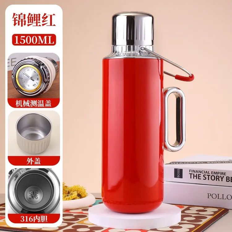 316不锈钢保温壶手提机械温显大容量家用外出热水瓶保温杯6041