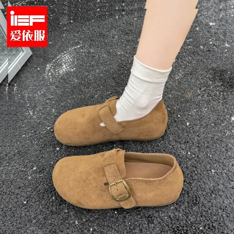 IEF/爱依服勃肯鞋女2025秋季新款轻便百搭休闲平底单鞋一脚蹬女鞋