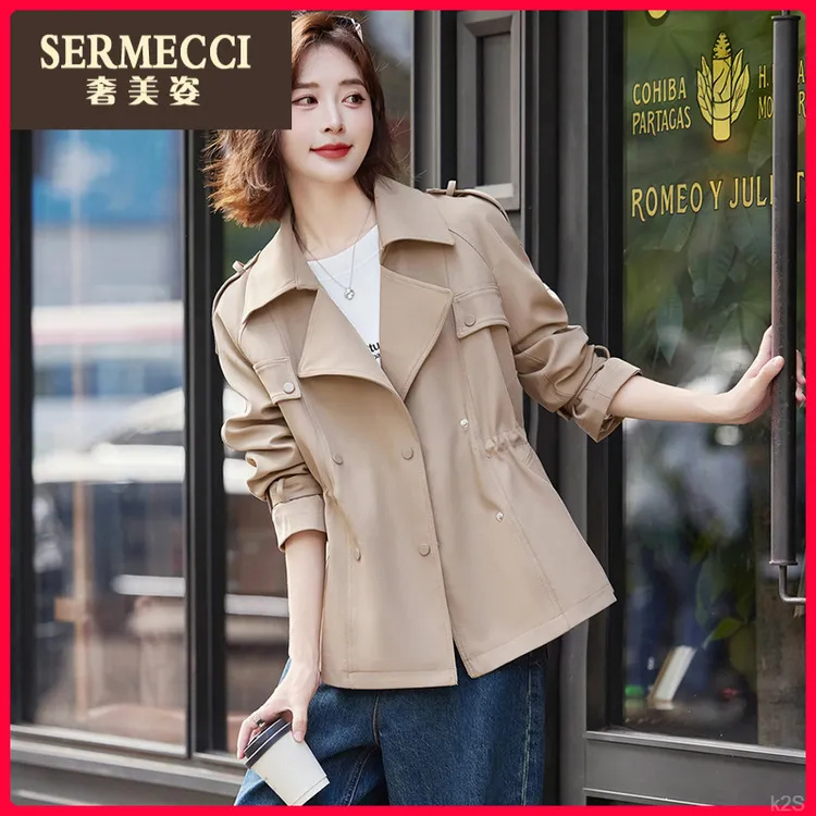 今年流行小个子风衣女秋季2025新款爆款修身显瘦上衣短款西装外套