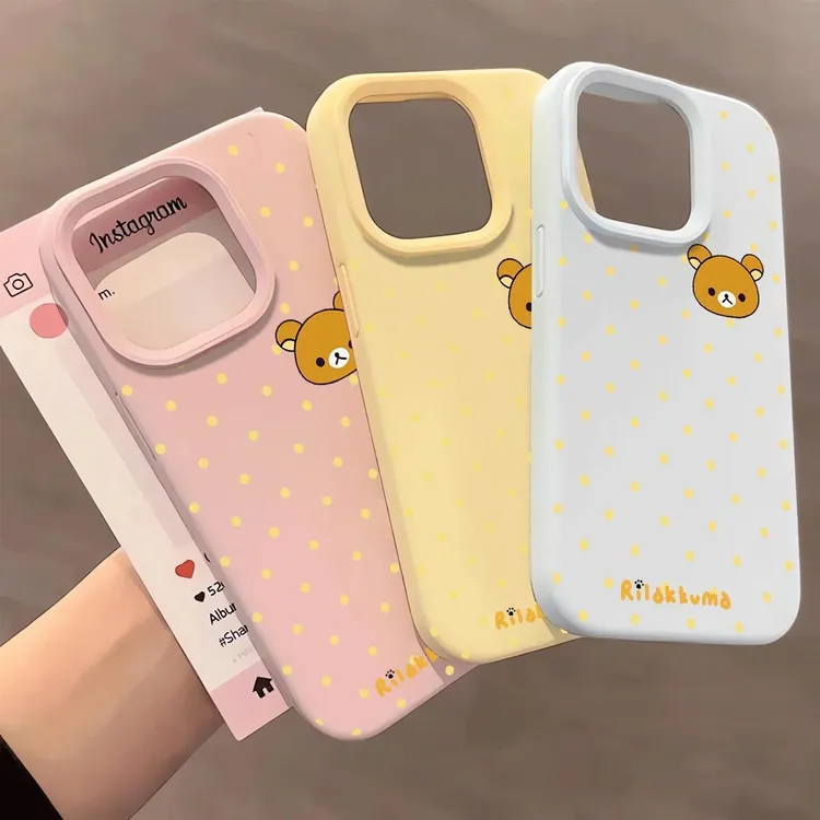 可爱轻松熊适用苹果17Promax液态16pro手机壳iPhone15简约14防摔