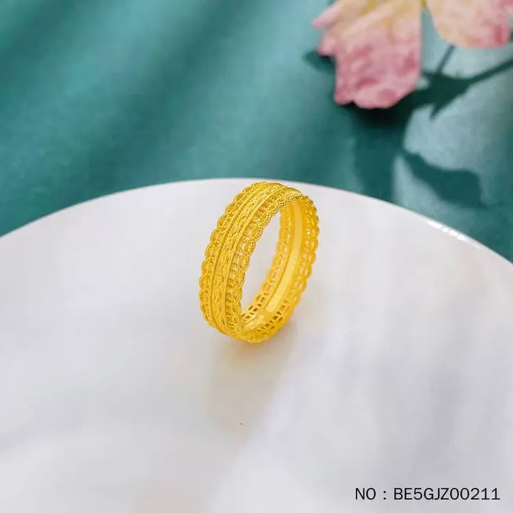 5G足金实心财源广进腰缠万贯金币圈戒3.25克15圈口（2.9g-3.64g）