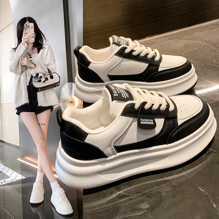 （单里+加绒）【现货】小白鞋女2025秋冬百搭休闲板鞋小众增高厚底鞋