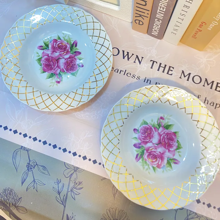 8寸加深窝盘法式盘子欧式盘碟点心盘家用菜盘陶瓷