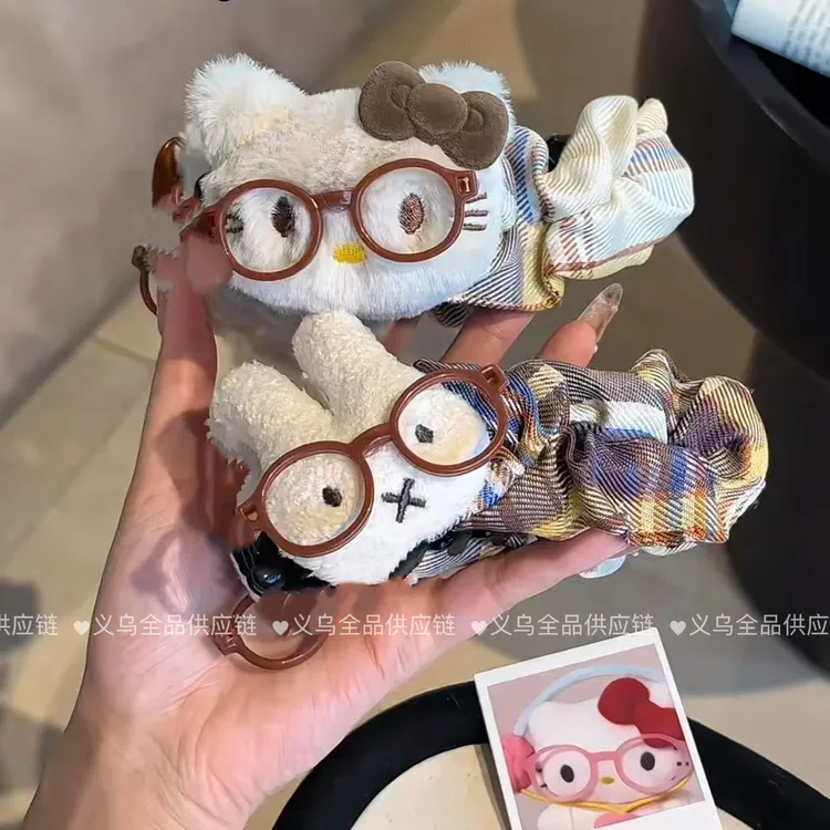 可爱波点大号猫咪巨显发量香蕉夹后脑勺盘发百搭少女发饰森系蓬松