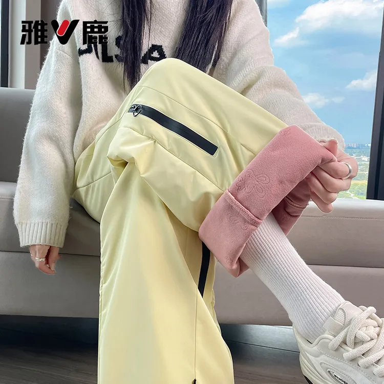 雅鹿羽绒裤女外穿高端2025新款冬季滑雪防水防寒白鸭绒加厚冲锋裤