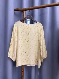 2025夏季新款休闲时尚圆领桑蚕丝双绉印花七分袖上衣女A171