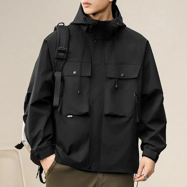 Dekase 户外登山服男秋冬季新款宽松休闲防风夹克冲锋衣外套男