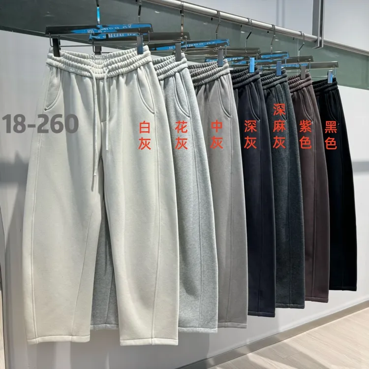 品至家冬季款男星空棉奥利绒休闲百搭弯刀休闲裤260