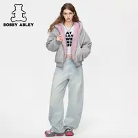 BOBBY ABLEY座山雕美式复古毛领外套男女同款宽松连帽棉服
