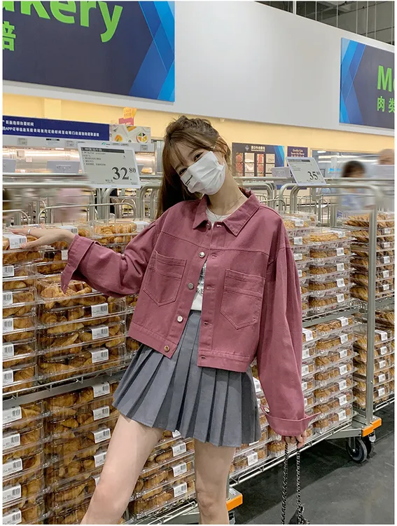 复古港风女装春秋季2025新款牛仔外套女气质高级感水洗做旧夹克衣