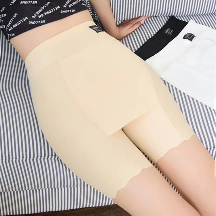 薄款无痕安全裤夏季防走光高腰打底裤大码女士五分裤内搭透气内裤