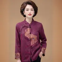 11312-奶奶秋装外套洋气中老年人妈妈盘扣上衣老人太太衣服【李亚】