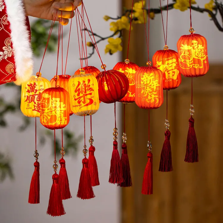 新年小灯笼装饰2026新款马年花灯挂件春节过年氛围盆景红灯笼挂饰