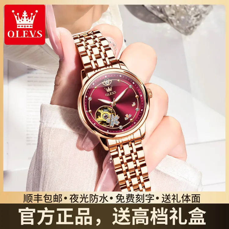 瑞士正品全自动机械表女士手表时尚防水高端气质送女朋友轻奢礼物