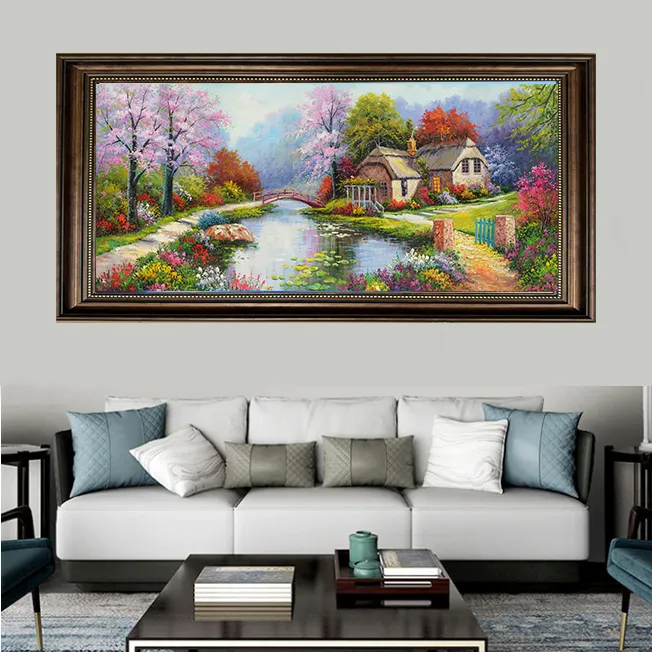 横款方形客厅餐厅卧室装饰画工艺古典现代轻奢高级感挂画YJH18
