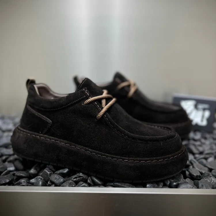 2025冬季男士秋冬款休闲板鞋短绒里系带皮包底百搭老钱风棉鞋男鞋