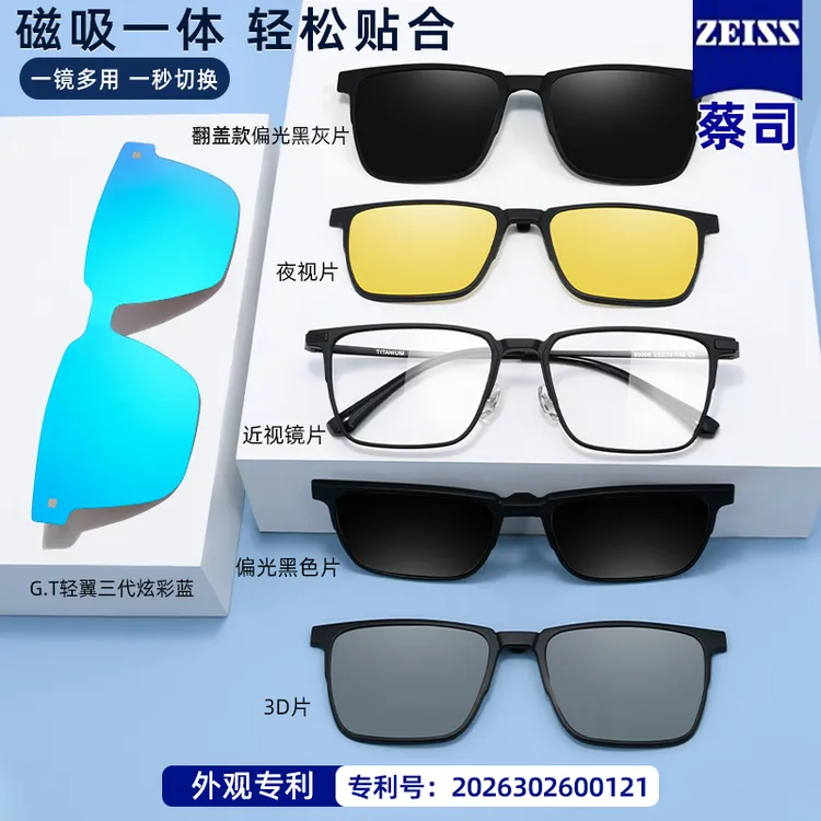 【品牌镜片】翻盖款超轻时尚磁吸近视眼镜男防蓝光偏光太阳墨镜商品图
