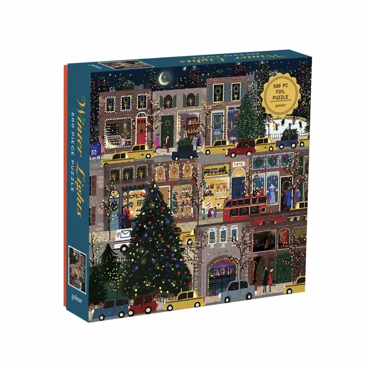 2.2mm加厚新款冬灯带金箔圣诞节日夜拼图成人益智解压玩具礼物