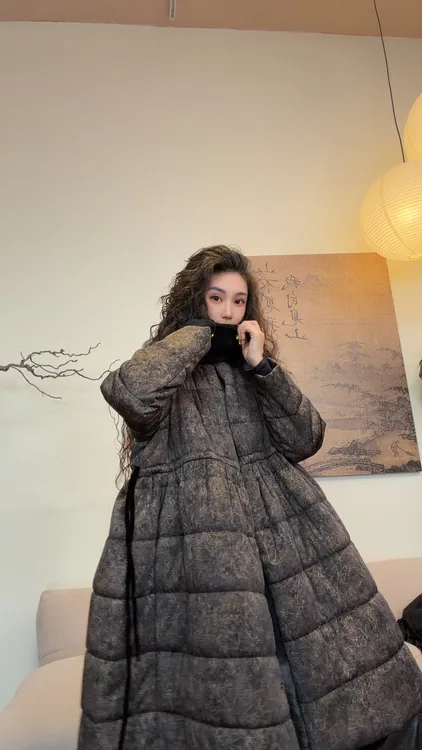 museguhui/木色古汇825158#宽松百搭气质时尚休闲厚款棉服