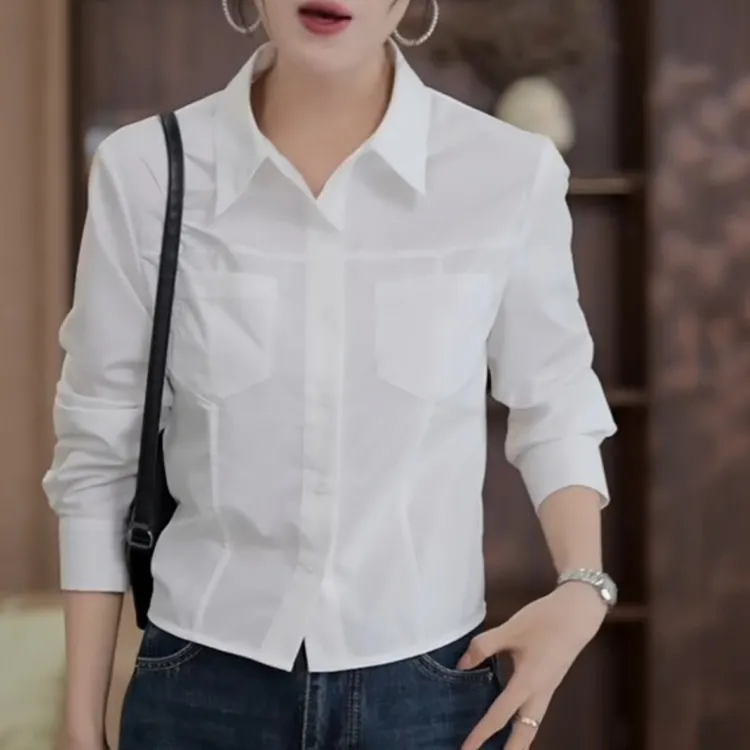 【月光书写】轻奢气质纯色长袖衬衫显瘦百搭上衣LK2506316